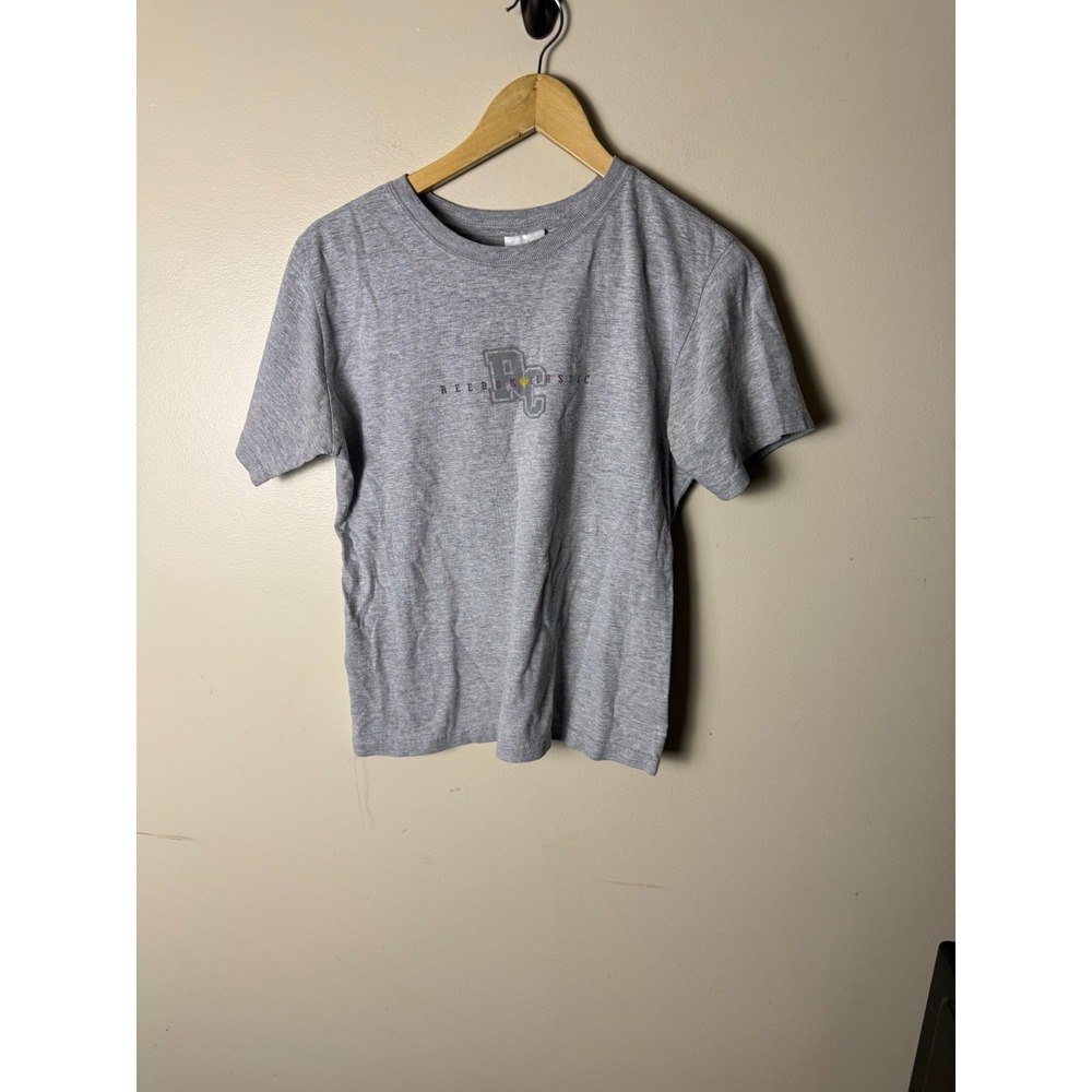 Vintage Reebok Retro‎ Flag Logo Shirt Kids Youth L Gray